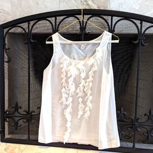 J Crew sheer summer, ruffle top